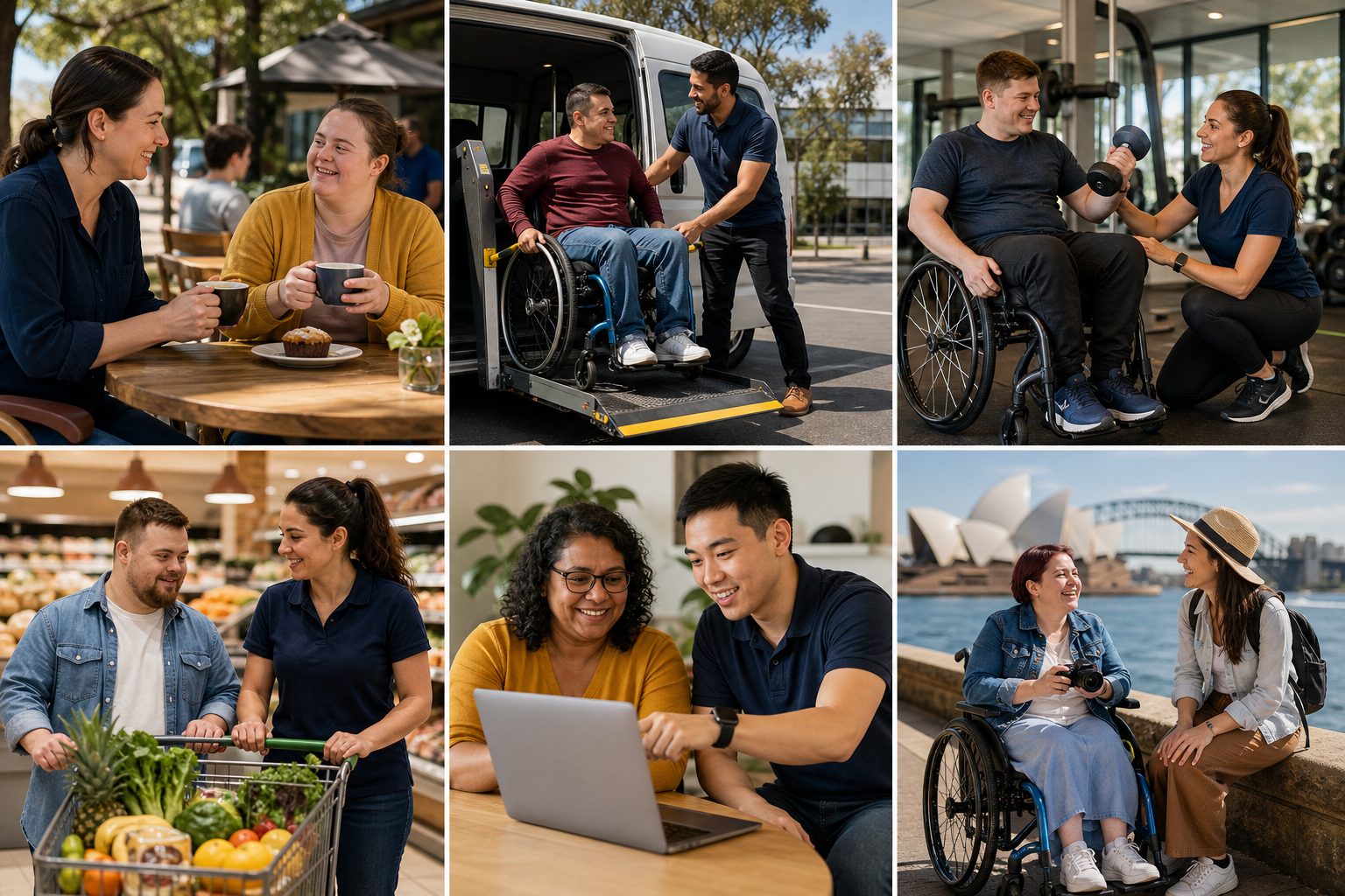 NDIS support across community access, transport, fitness, shopping, technology and day trips
